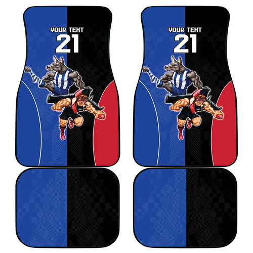 Custom Kangaroos and Bombers Car Mats Together Sporty Style