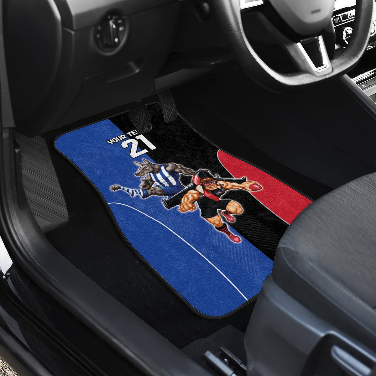 Custom Kangaroos and Bombers Car Mats Together Sporty Style