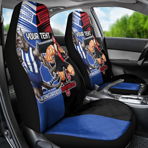 Custom Kangaroos and Bombers Car Seat Cover Together Sporty Style