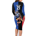 Custom Kangaroos and Bombers Family Matching Long Sleeve Bodycon Dress and Hawaiian Shirt Together Sporty Style