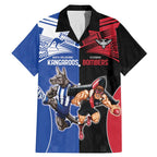 Custom Kangaroos and Bombers Family Matching Mermaid Dress and Hawaiian Shirt Together Sporty Style