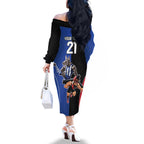 Custom Kangaroos and Bombers Family Matching Off The Shoulder Long Sleeve Dress and Hawaiian Shirt Together Sporty Style