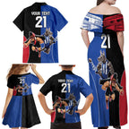 Custom Kangaroos and Bombers Family Matching Off Shoulder Maxi Dress and Hawaiian Shirt Together Sporty Style
