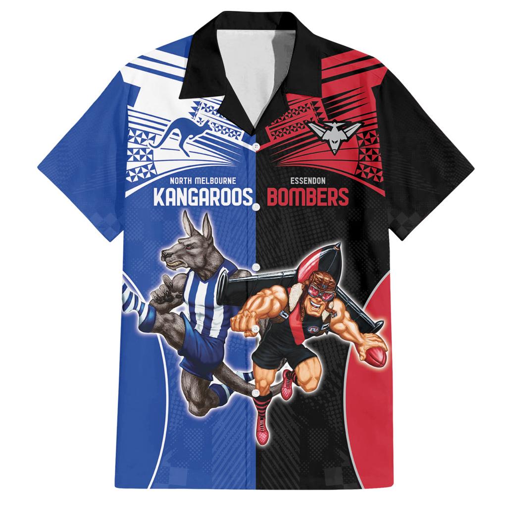 Custom Kangaroos and Bombers Family Matching Summer Maxi Dress and Hawaiian Shirt Together Sporty Style