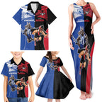 Custom Kangaroos and Bombers Family Matching Tank Maxi Dress and Hawaiian Shirt Together Sporty Style