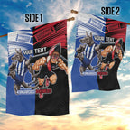 Custom Kangaroos and Bombers Garden Flag Together Sporty Style