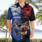 Custom Kangaroos and Bombers Hawaiian Shirt Together Sporty Style