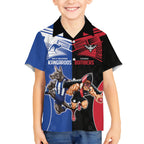 Custom Kangaroos and Bombers Kid Hawaiian Shirt Together Sporty Style