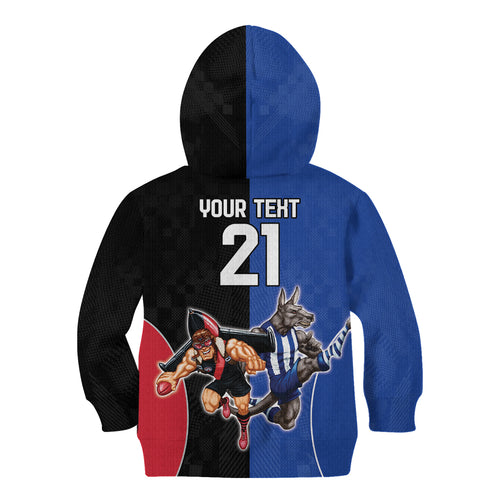 Custom Kangaroos and Bombers Kid Hoodie Together Sporty Style