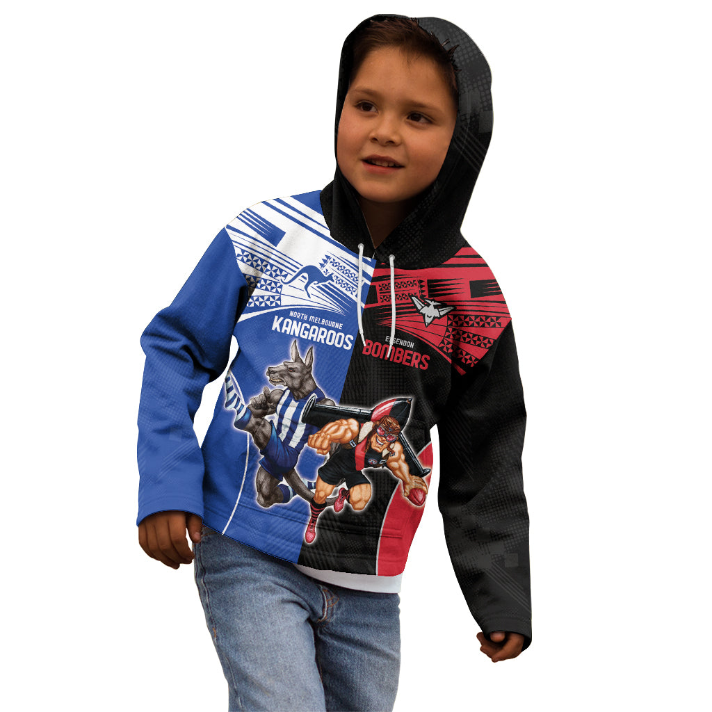Custom Kangaroos and Bombers Kid Hoodie Together Sporty Style