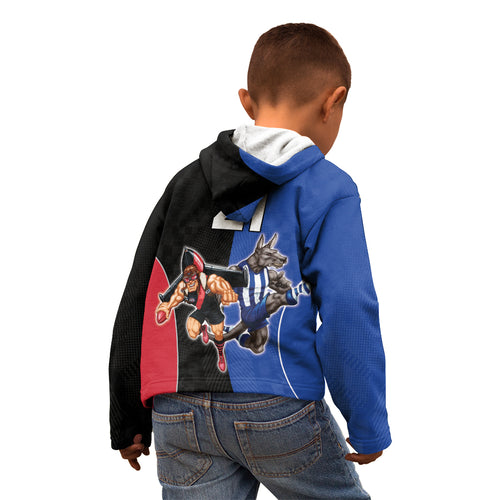 Custom Kangaroos and Bombers Kid Hoodie Together Sporty Style