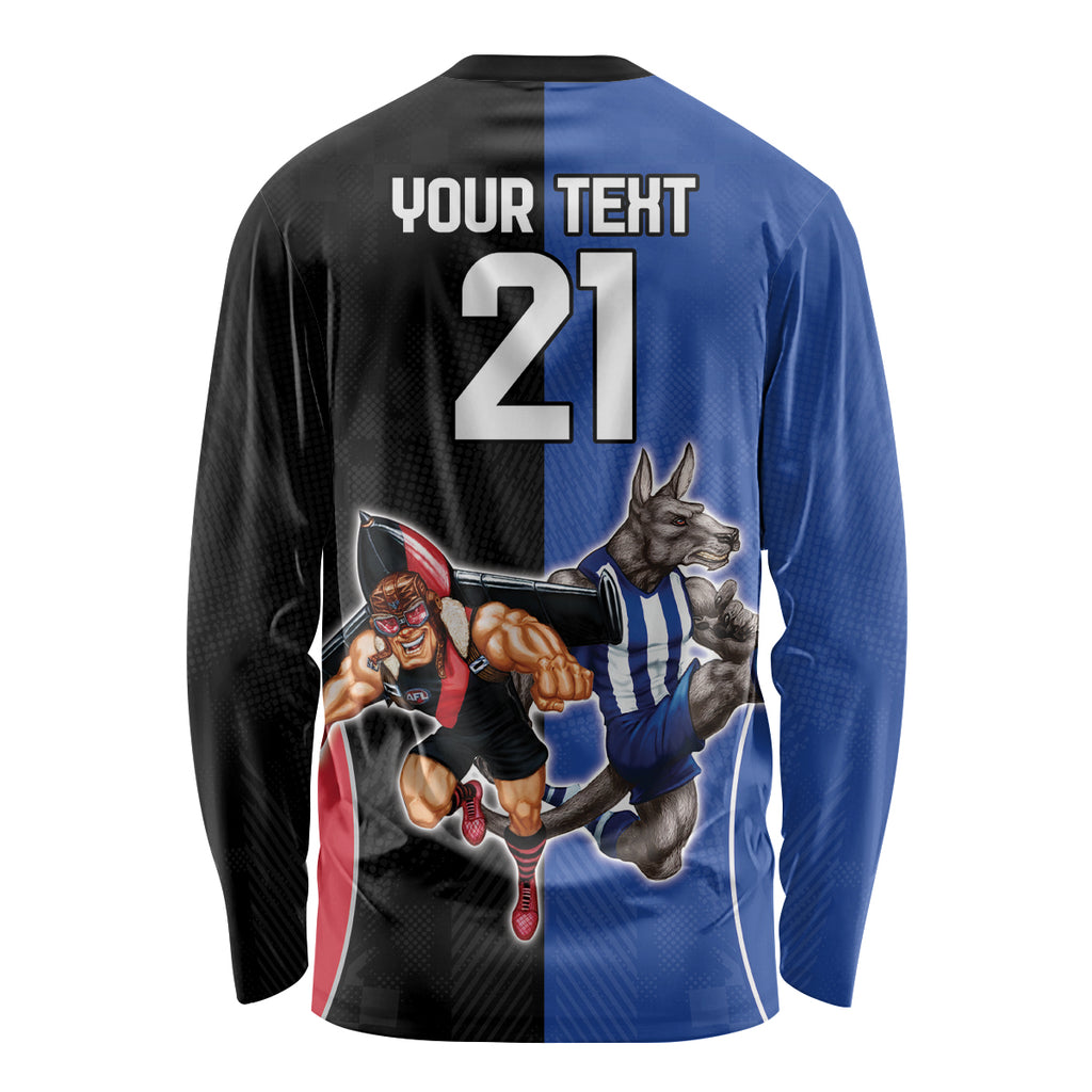 Custom Kangaroos and Bombers Long Sleeve Shirt Together Sporty Style