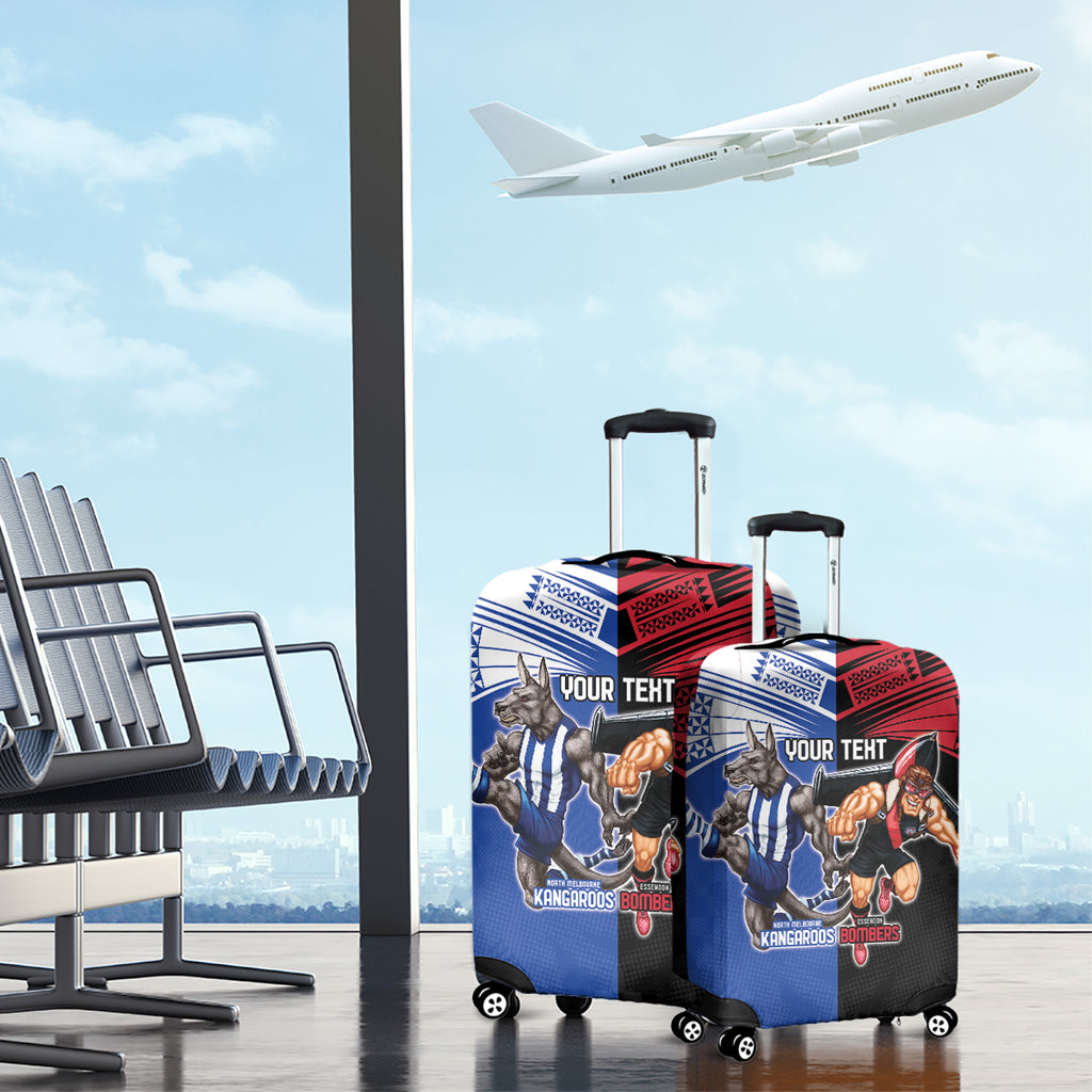 Custom Kangaroos and Bombers Luggage Cover Together Sporty Style
