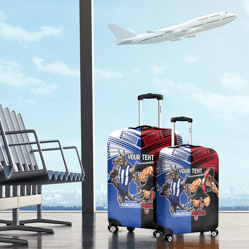 Custom Kangaroos and Bombers Luggage Cover Together Sporty Style