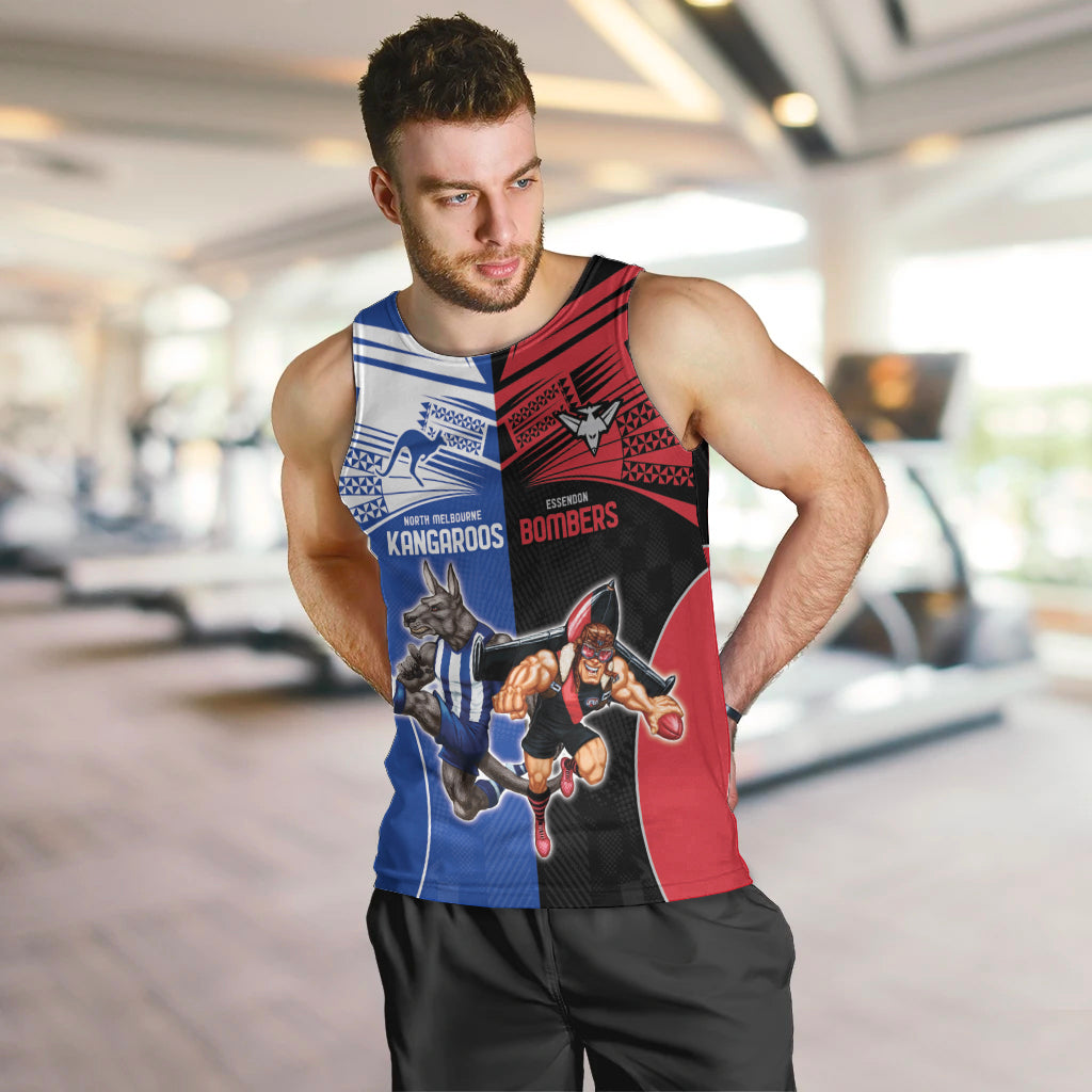 Custom Kangaroos and Bombers Men Tank Top Together Sporty Style