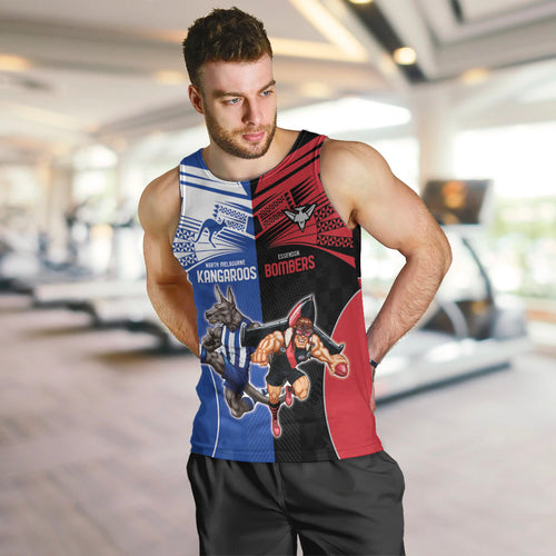 Custom Kangaroos and Bombers Men Tank Top Together Sporty Style