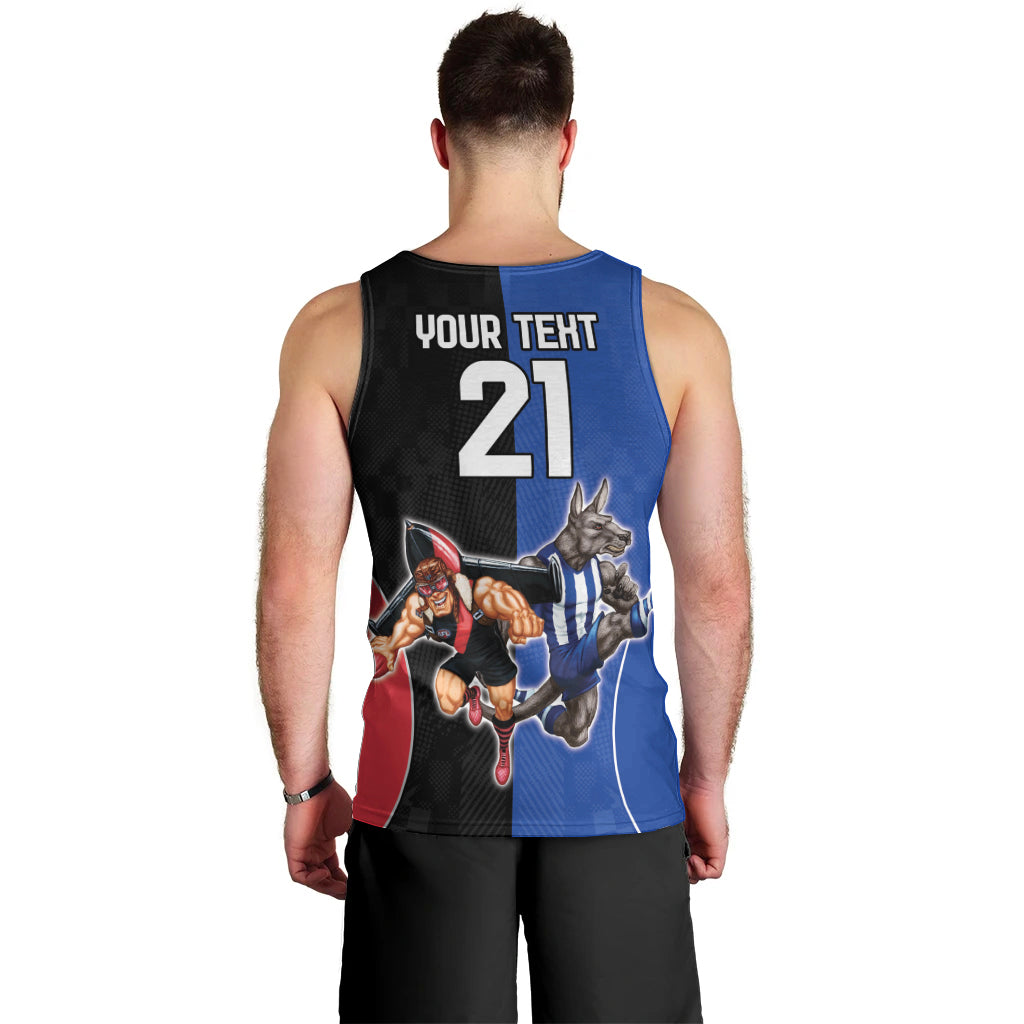 Custom Kangaroos and Bombers Men Tank Top Together Sporty Style