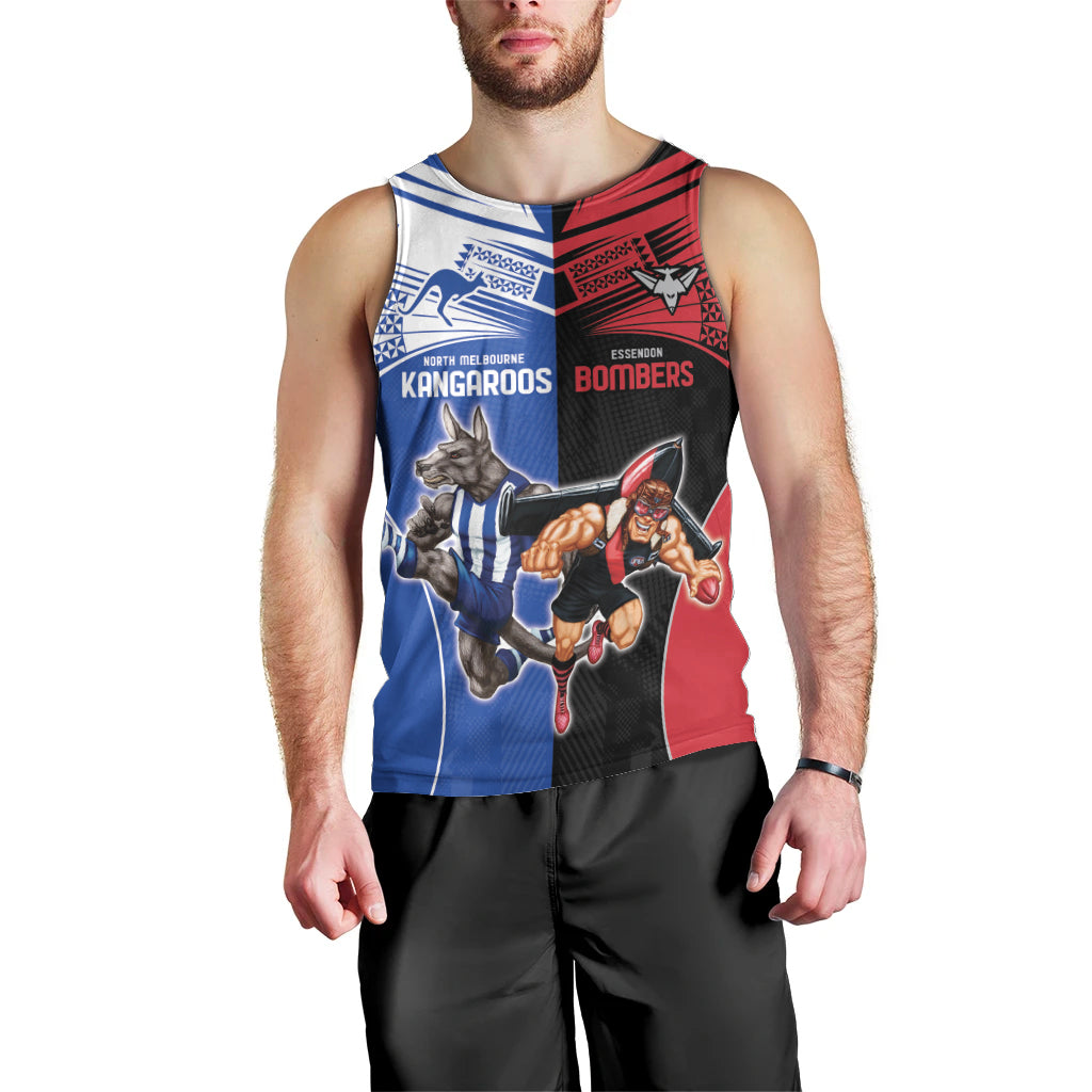 Custom Kangaroos and Bombers Men Tank Top Together Sporty Style