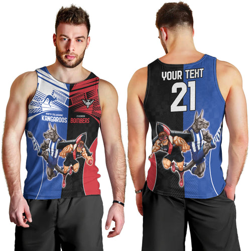 Custom Kangaroos and Bombers Men Tank Top Together Sporty Style
