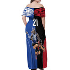 Custom Kangaroos and Bombers Off Shoulder Maxi Dress Together Sporty Style