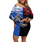 Custom Kangaroos and Bombers Off Shoulder Short Dress Together Sporty Style