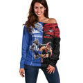 Custom Kangaroos and Bombers Off Shoulder Sweater Together Sporty Style