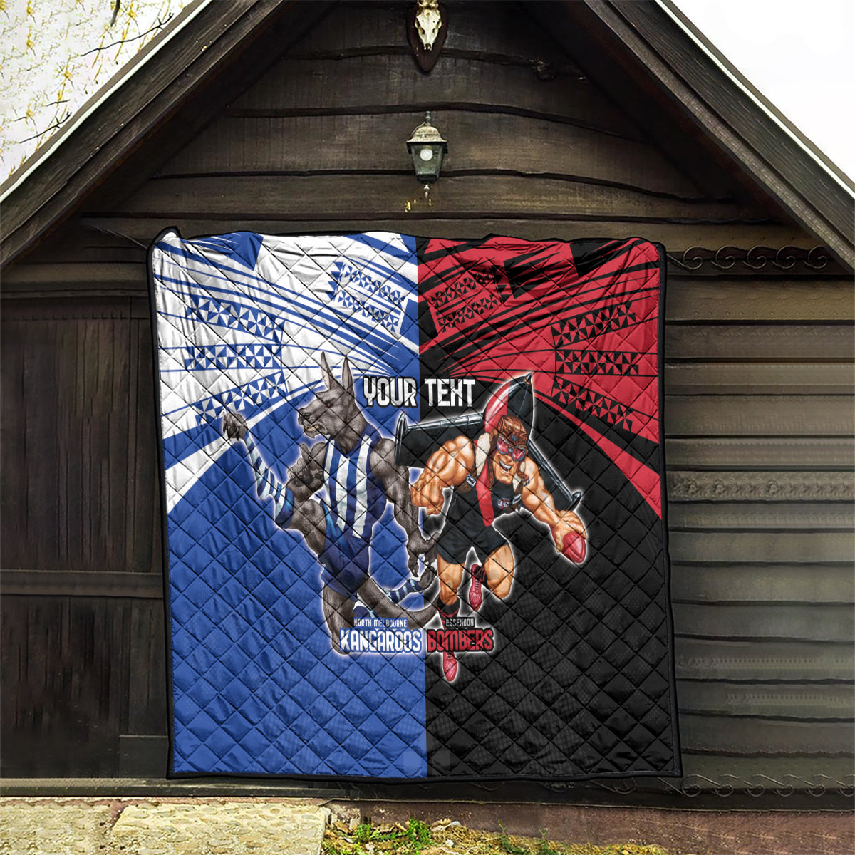 Custom Kangaroos and Bombers Quilt Together Sporty Style