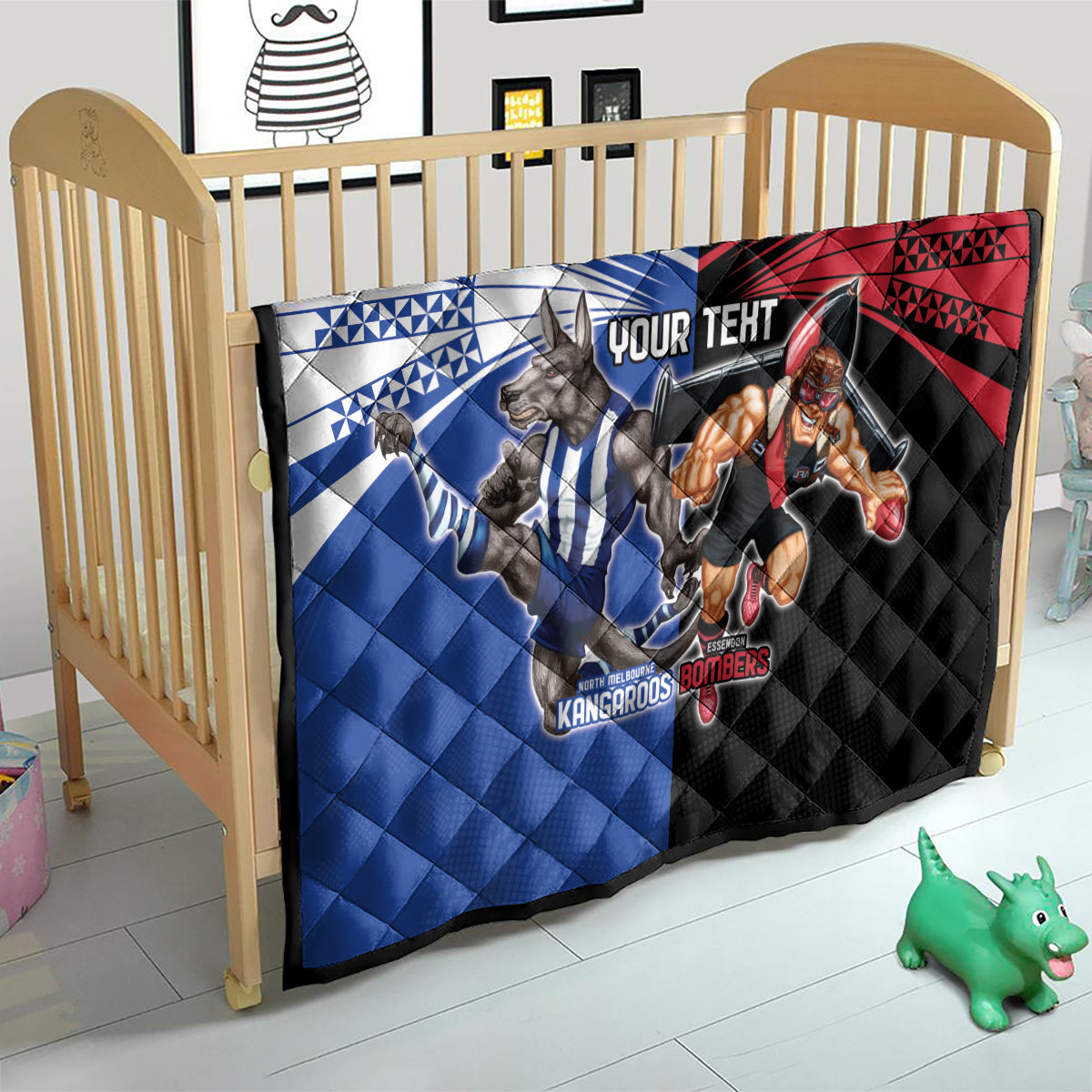 Custom Kangaroos and Bombers Quilt Together Sporty Style