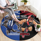 Custom Kangaroos and Bombers Round Carpet Together Sporty Style