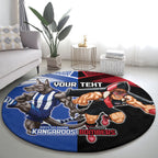 Custom Kangaroos and Bombers Round Carpet Together Sporty Style
