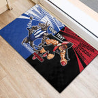 Custom Kangaroos and Bombers Rubber Doormat Together Sporty Style