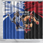 Custom Kangaroos and Bombers Shower Curtain Together Sporty Style