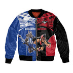 Custom Kangaroos and Bombers Sleeve Zip Bomber Jacket Together Sporty Style