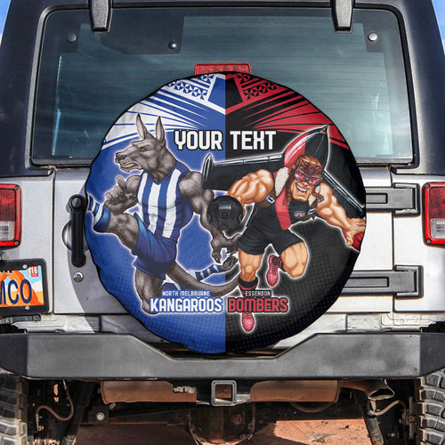 Custom Kangaroos and Bombers Spare Tire Cover Together Sporty Style