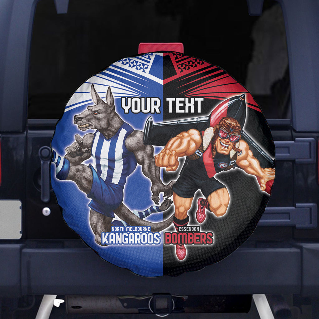 Custom Kangaroos and Bombers Spare Tire Cover Together Sporty Style