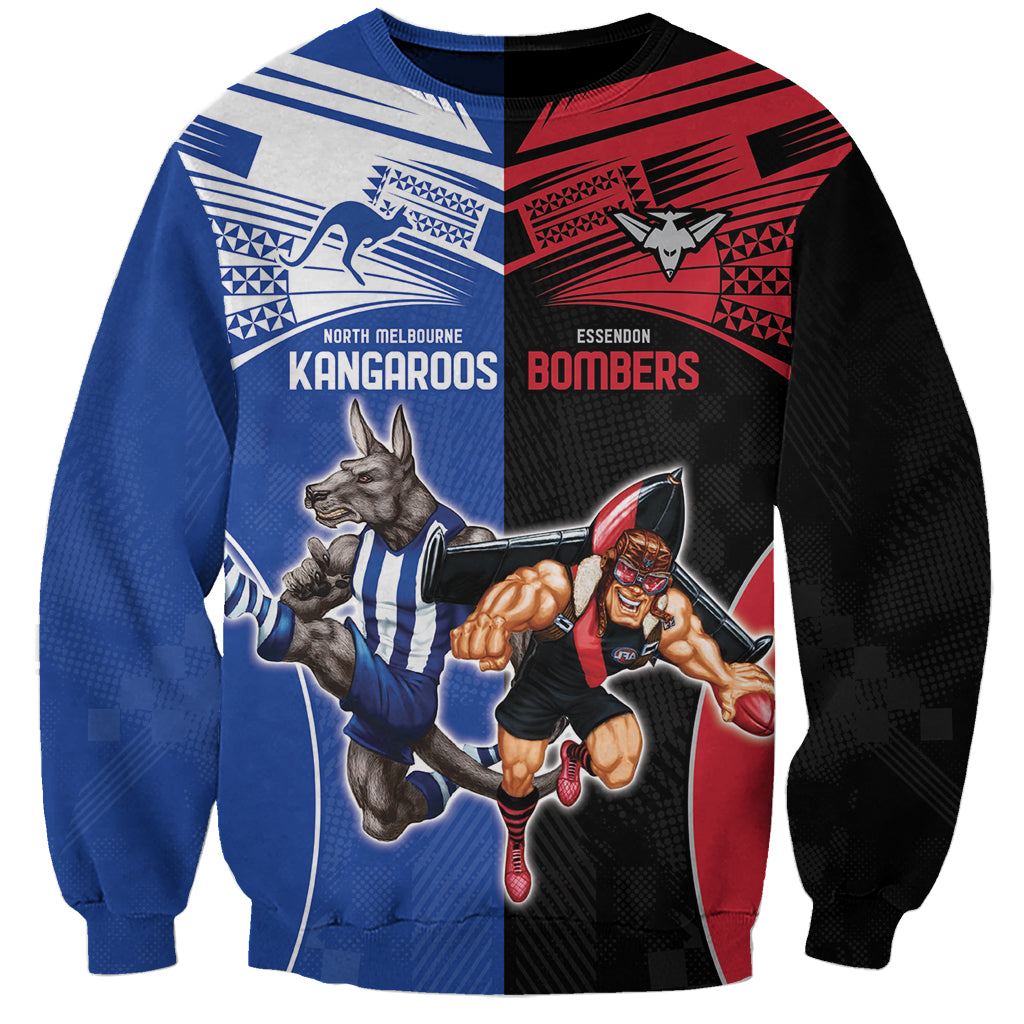 Custom Kangaroos and Bombers Sweatshirt Together Sporty Style