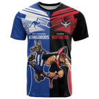Custom Kangaroos and Bombers T Shirt Together Sporty Style