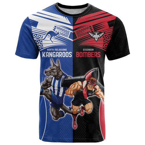 Custom Kangaroos and Bombers T Shirt Together Sporty Style