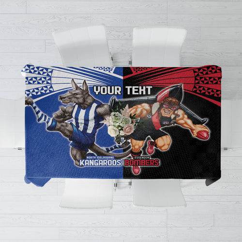 Custom Kangaroos and Bombers Tablecloth Together Sporty Style