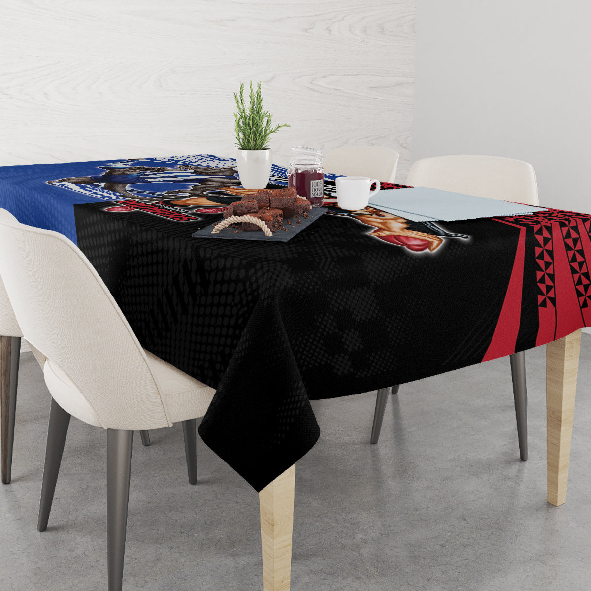 Custom Kangaroos and Bombers Tablecloth Together Sporty Style