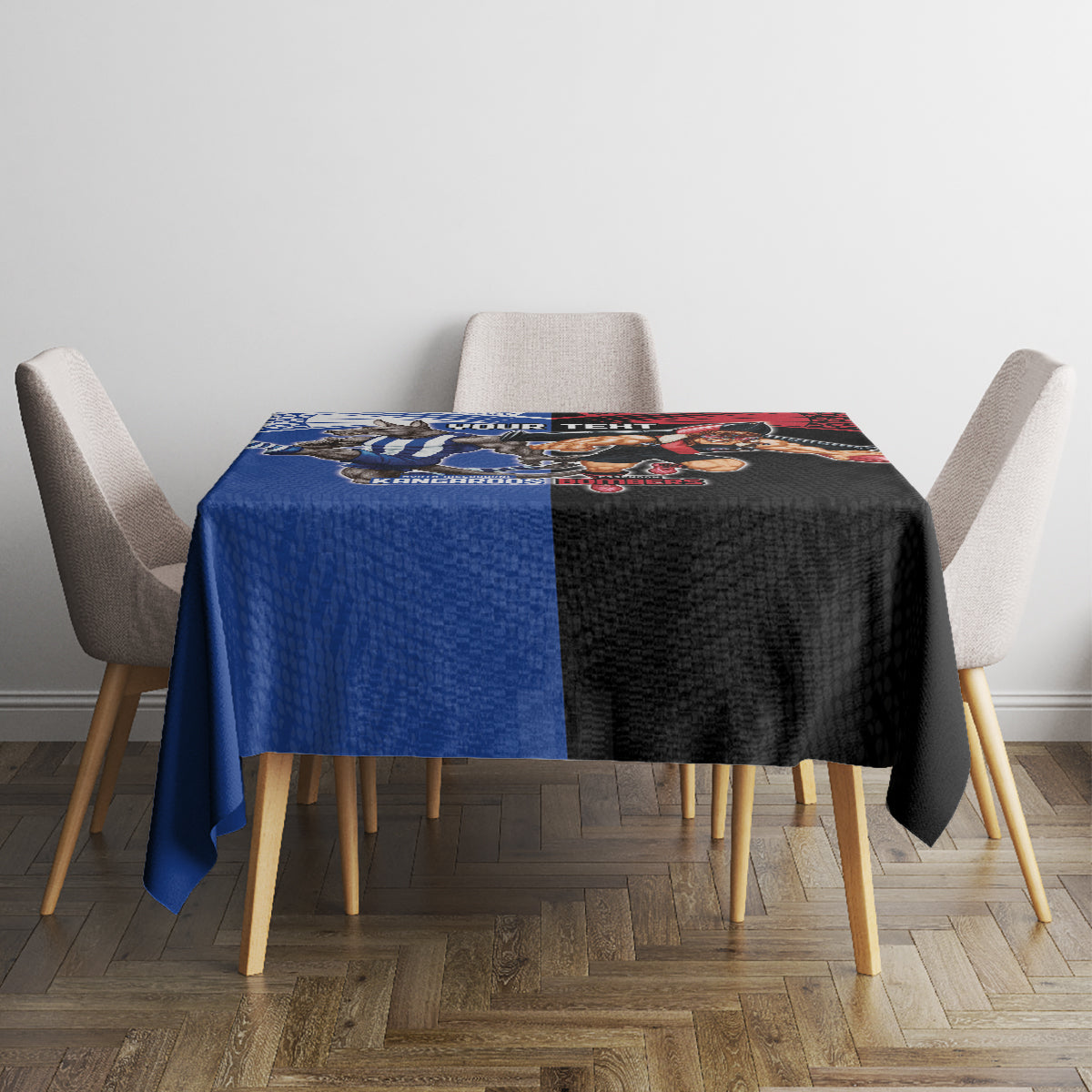 Custom Kangaroos and Bombers Tablecloth Together Sporty Style