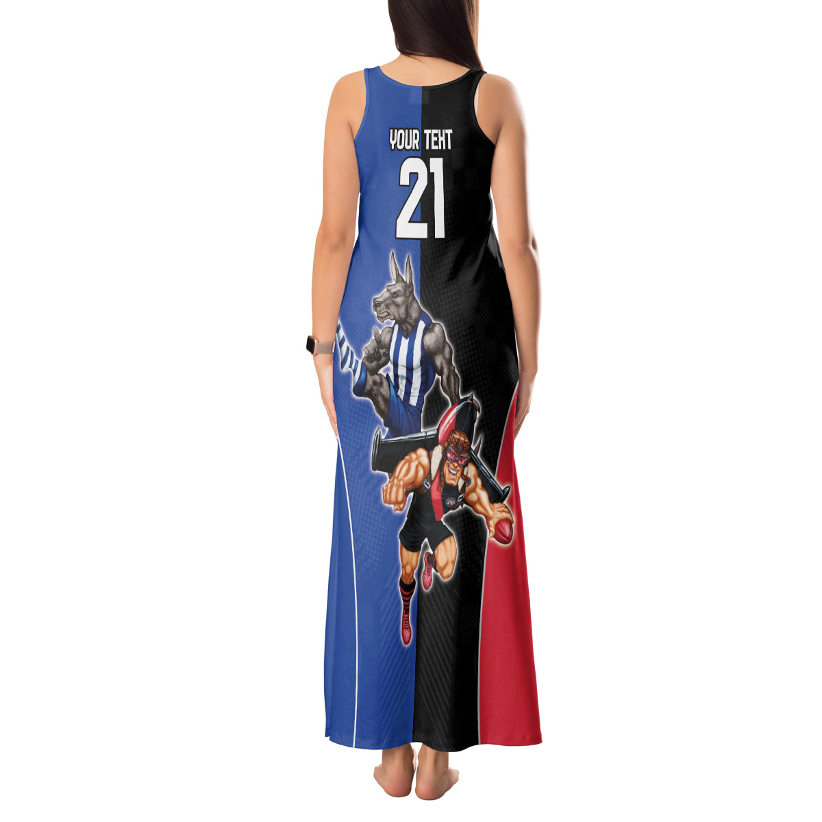 Custom Kangaroos and Bombers Tank Maxi Dress Together Sporty Style