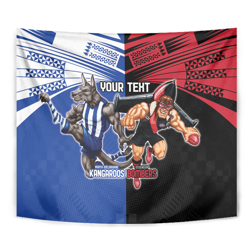 Custom Kangaroos and Bombers Tapestry Together Sporty Style