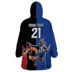 Custom Kangaroos and Bombers Wearable Blanket Hoodie Together Sporty Style