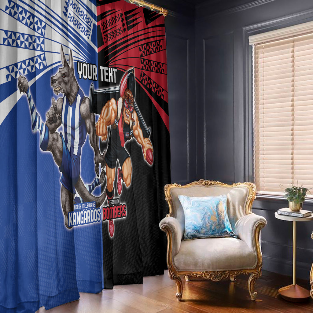 Custom Kangaroos and Bombers Window Curtain Together Sporty Style