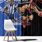 Custom Kangaroos and Bombers Window Curtain Together Sporty Style
