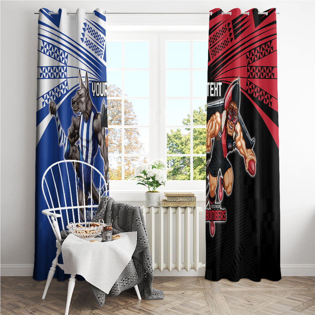 Custom Kangaroos and Bombers Window Curtain Together Sporty Style
