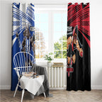 Custom Kangaroos and Bombers Window Curtain Together Sporty Style