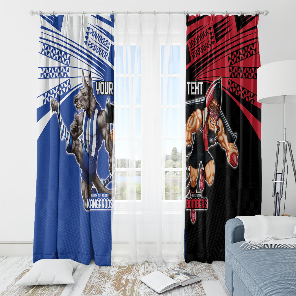 Custom Kangaroos and Bombers Window Curtain Together Sporty Style