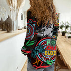 Bombers Football Aboriginal Art Women Casual Shirt NAIDOC Indigenous Tribal LT9